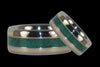 Malachite and Gold Titanium Ring Band - Hawaii Titanium Rings
 - 2