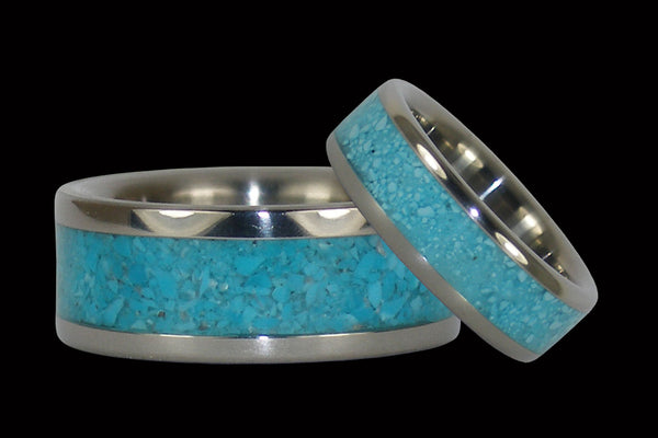 Turquoise Titanium Rings