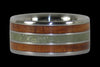 Hawaiian Koa Wood and Peridot Titanium Ring - Hawaii Titanium Rings
 - 1
