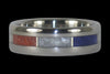 Red White and Blue Stone Titanium Ring - Hawaii Titanium Rings
 - 1