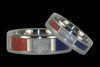 Red White and Blue Stone Titanium Ring - Hawaii Titanium Rings
 - 2