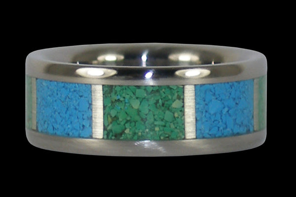 December Birthstone Turquoise Titanium Ring