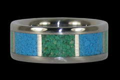 December Birthstone Turquoise Titanium Ring - Hawaii Titanium Rings
 - 1