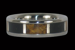 Jet and Gold Tigers Eye Titanium Ring - Hawaii Titanium Rings
