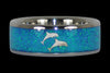 Blue Opal Dolphin Titanium Rings - Hawaii Titanium Rings
 - 3