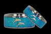 Opal Dolphin Titanium Wedding Band - Hawaii Titanium Rings
 - 3