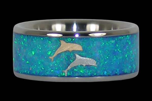 Opal Dolphin Hawaii Titanium Ring® Wedding Band
