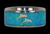 Blue Opal Dolphin Titanium Rings - Hawaii Titanium Rings
 - 2