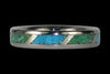 Turquoise Titanium Ring Set - Hawaii Titanium Rings
 - 3