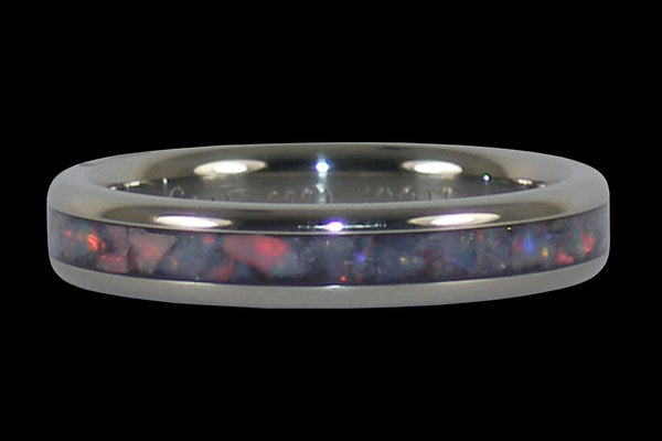 Red Opal Stack Titanium Ring
