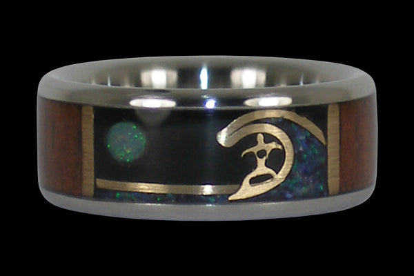 Surfs Up Titanium Ring