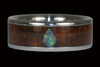 Opal Teardrop Koa Wood Titanium Ring - Hawaii Titanium Rings
 - 1