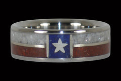 Texas State Flag Titanium Rings - Hawaii Titanium Rings
