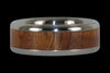 Curly Hawaiian Koa Wood Titanium Ring Band with White Coral - Hawaii Titanium Rings
 - 5