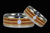 Pau Amarello and Koa Wood Titanium Diamond Ring - Hawaii Titanium Rings
 - 2
