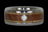 Diamond and Wood Titanium Wedding Ring Set - Hawaii Titanium Rings
 - 6