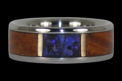 Australian Opal and Koa Wood Titanium Ring - Hawaii Titanium Rings
 - 1