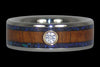 Diamond Koa and Opal Titanium Ring - Hawaii Titanium Rings
 - 1