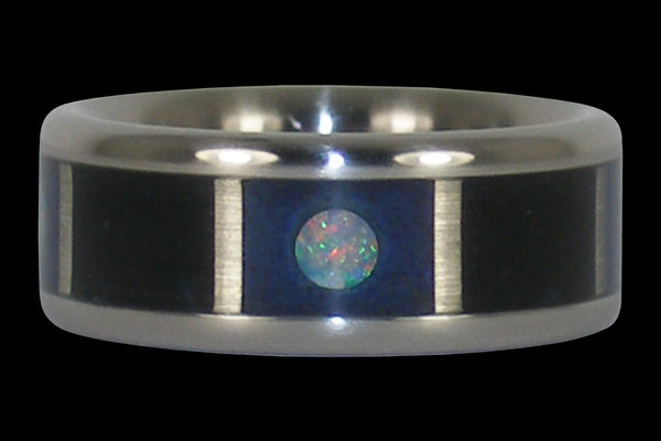 Titanium Ring with Opal Cabochons