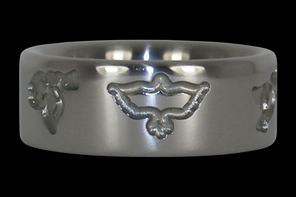 Dove Engraved Titanium Ring