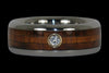 Diamond Ring with Two Koa Woods - Hawaii Titanium Rings
