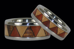 Tribal Titanium Ring Set - Hawaii Titanium Rings
 - 1