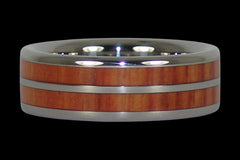 Tulip Wood Titanium Ring Band - Hawaii Titanium Rings
 - 1