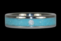 Turquoise Diamond Ring - Hawaii Titanium Rings
 - 1