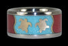 Swimming Turtle Titanium Ring Band - Hawaii Titanium Rings
 - 1