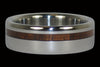 Dark Koa Offset Inlay Titanium Rings - Hawaii Titanium Rings
 - 2