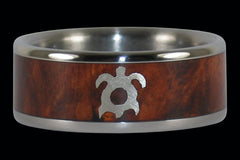Amboina Titanium Ring with Gold Turtle - Hawaii Titanium Rings - 1