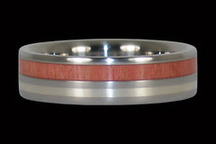 Pink Ivory and Silver Titanium Ring - Hawaii Titanium Rings
