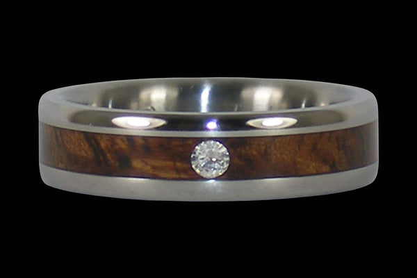 Curly Koa Diamond Ring From Hawaii Titanium Rings®