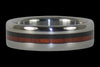 Narrow Blackwood and Bloodwood Inlay Titanium Ring - Hawaii Titanium Rings
