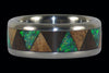 Exotic Wood and Stone Drum Titanium Ring - Hawaii Titanium Rings
