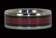 Black Wood and Purpleheart Titanium Ring - Hawaii Titanium Rings
 - 1