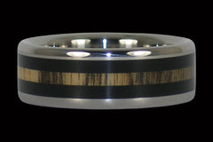 Titanium Ring with Blackwood and Ebony - Hawaii Titanium Rings
 - 1