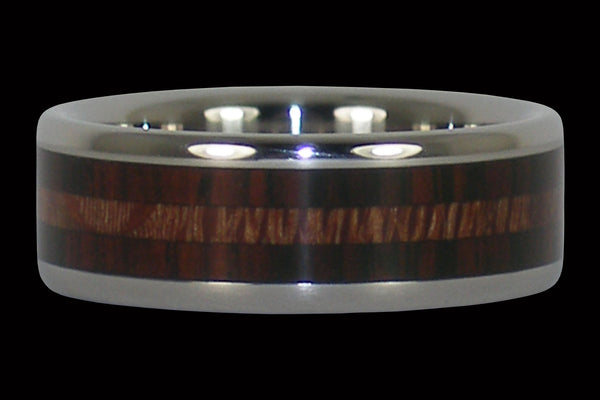 Camatillo Titanium Ring with Mac Nut Wood