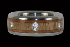 Six Diamond Titanium Ring - Hawaii Titanium Rings
