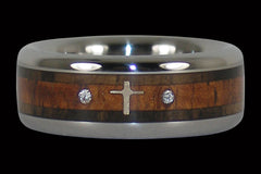 Gold Cross Titanium Ring Band - Hawaii Titanium Rings
