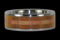 Tulip and Osage Wood Titanium Ring - Hawaii Titanium Rings
 - 1