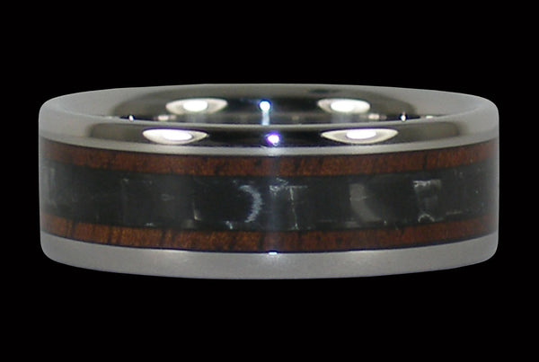 Black Carbon Fiber and Koa Hawaii Titanium Ring®
