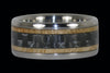 Black Carbon Fiber and Wood Titanium Ring Set - Hawaii Titanium Rings
 - 3