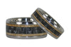 Black Carbon Fiber and Wood Titanium Ring Set - Hawaii Titanium Rings
 - 4