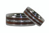 White Carbon Fiber and Dark Koa Titanium Ring Set - Hawaii Titanium Rings
 - 4