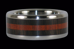 Wenge and Blood Wood Titanium Ring - Hawaii Titanium Rings
 - 1