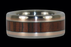 King Wood Rose Gold Titanium Ring - Hawaii Titanium Rings
