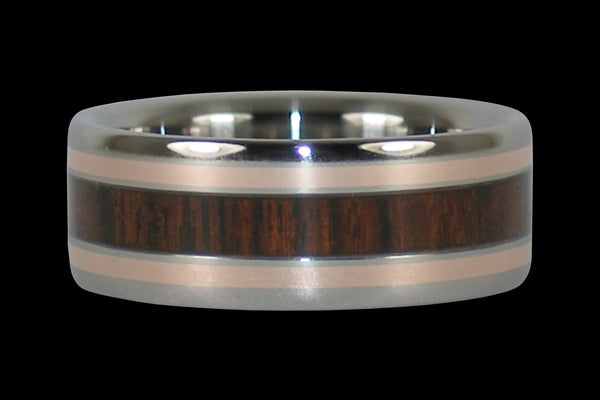 King Wood and Rose Gold Titanium Ring