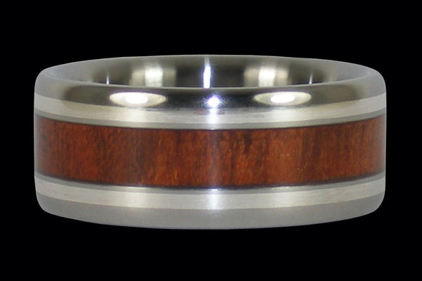 Blood Wood and Sterling Silver Hawaii Titanium Ring® Band