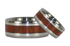 Bloodwood and Silver Titanium Ring Set - Hawaii Titanium Rings
 - 3